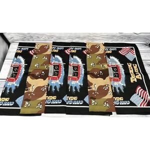 LOT OF 6 VINTAGE 100% COTTON BANDANAS / HANKERCHIEFS-MULTI COLOR-BRAND‎ NEW  *25